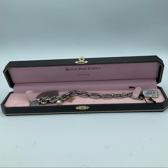 Juicy Couture Jewelry - “JUICY COUTURE” New With Tags Silver Tone Charm Bracelet.
